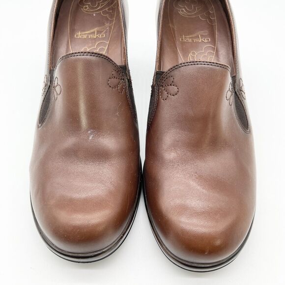 Dansko Beth Pumps Womens 42 Brown Heeled Leather Minimalist Comfort Clog Classic - Picture 3 of 10